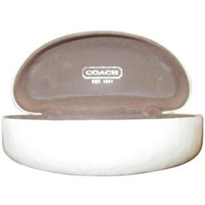 *COACH White Eyeglass Case Hardshell Embossed Logo